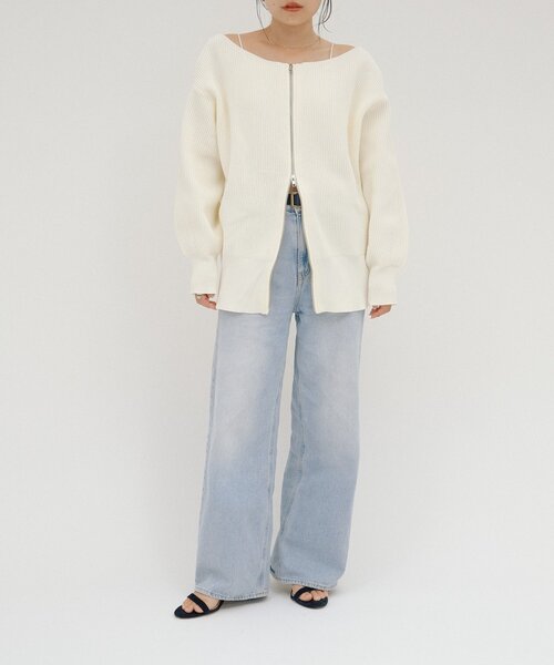 CIAOPANIC TYPY（チャオパニックティピー）の「【WEB限定】【yumi企画】華奢見え女っぽ/マルチウェイダブルジップニット（カーディガン/ボレロ・レディース・ブラウン/レッド/ブルー/オフホワイト/グレー/ブラック・ONE SIZE）」の18枚目の写真