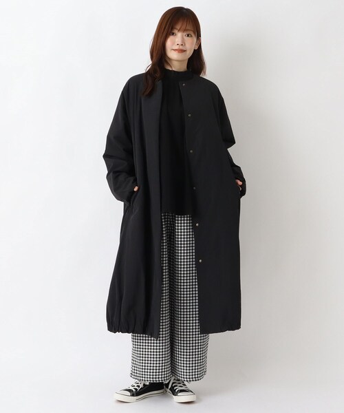 one'sterrace(ワンズテラス)の「裾バルーン 中綿ノーカラーロングコート(ノーカラーコート・レディース・ベージュ系その他7/ブラック系8/ダークブラウン系8・02)」の9枚目の写真