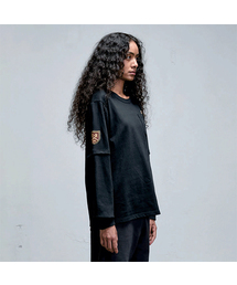 ERER（エルエル）の「パッチレイヤードロングスリーブTシャツ ブラック（Tシャツ/カットソー）」