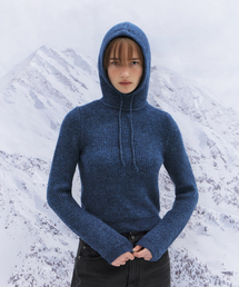 grove | FARBE HOODIE KNIT_BLUE(パーカー)
