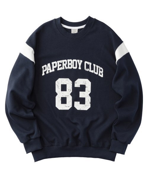 PAPERBOY(ペーパーボーイ)の「配色83 スウェットシャツ-ネイビー(スウェット・メンズ・その他・LARGE/MEDIUM/X-LARGE/SMALL)」の1枚目の写真
