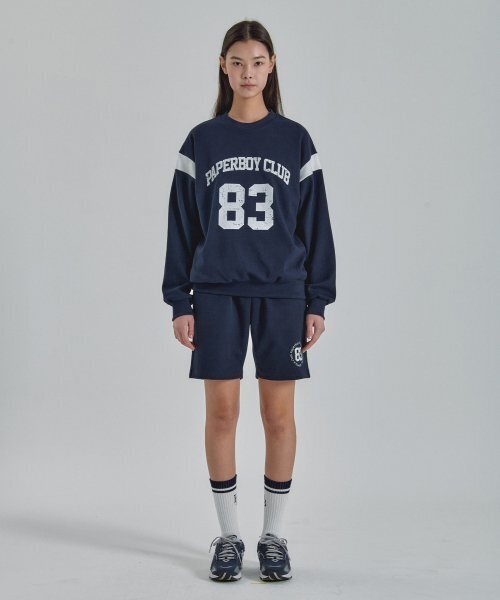 PAPERBOY(ペーパーボーイ)の「配色83 スウェットシャツ-ネイビー(スウェット・メンズ・その他・LARGE/MEDIUM/X-LARGE/SMALL)」の3枚目の写真