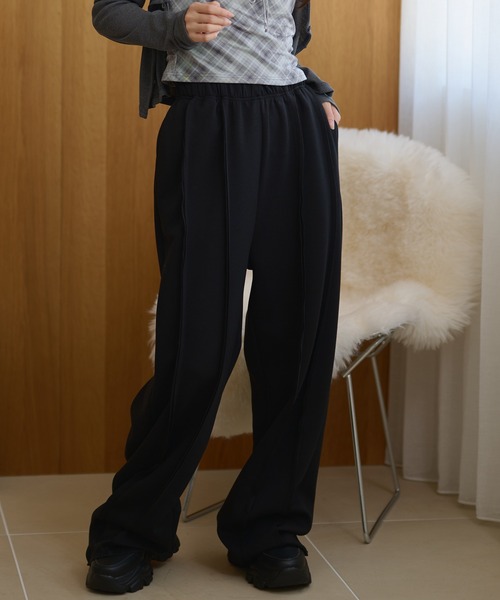 DAYRA(デイラ)の「ダブル ライン ウエスト イージー ワイドパンツ(その他パンツ・レディース・グレー/グレイッシュベージュ/ブラック・160/165/155)」の6枚目の写真