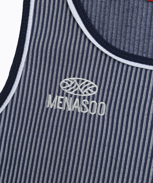 MENASOO(ミナス)の「Stripe Double Binding Sleeveless_Navy(Tシャツ/カットソー・レディース・ネイビー・F)」の9枚目の写真
