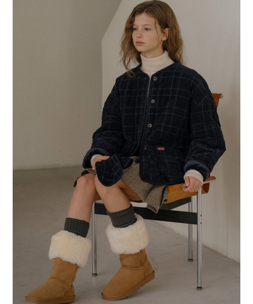TILL I DIE(ティルアイダイ)の「Corduroy quilting detachable collar jumper_2color(その他アウター・レディース・ネイビー/ブラウン・FREE)」の3枚目の写真