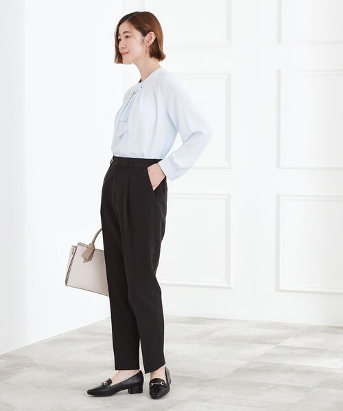 grove(グローブ)の「【マシンウォッシュ/防シワ/SS-3L】ストレッチテーパードパンツ(その他パンツ・レディース・ネイビー/ブラック/ナチュラル・02/03/04/05/00/01)」の7枚目の写真