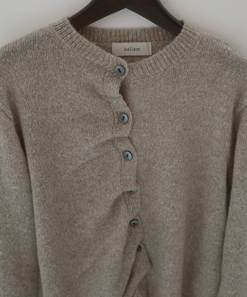 フロントギャザーニットカーディガン（Tシャツ/カットソー）｜hellam