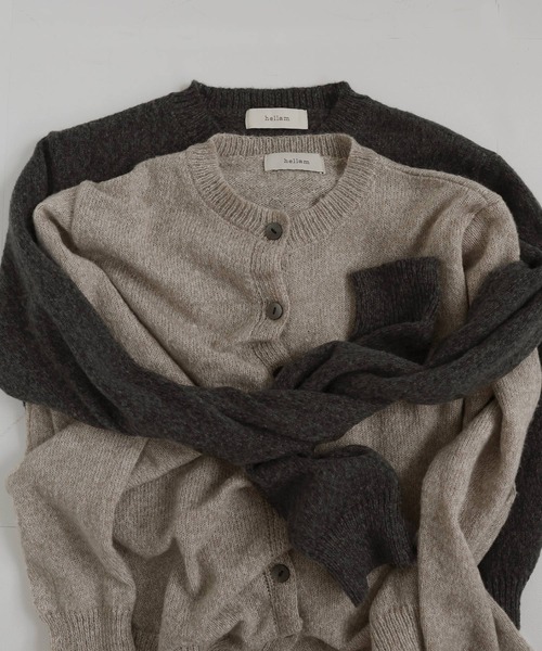 フロントギャザーニットカーディガン（Tシャツ/カットソー）｜hellam