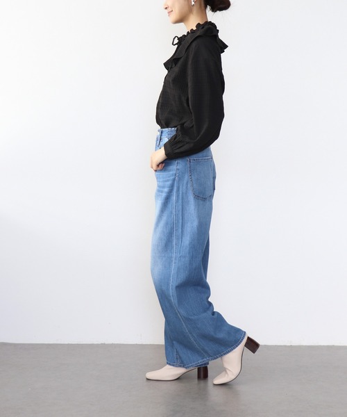 Jines（ジネス）の「フリル襟付きシャツブラウス（シャツ/ブラウス・レディース・ホワイト/ブルー/ブラック・38）」の19枚目の写真