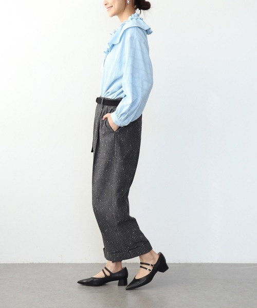 Jines（ジネス）の「フリル襟付きシャツブラウス（シャツ/ブラウス・レディース・ホワイト/ブルー/ブラック・38）」の8枚目の写真