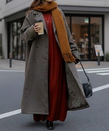「ドルマンの上に着られる」 中綿トレンチコート