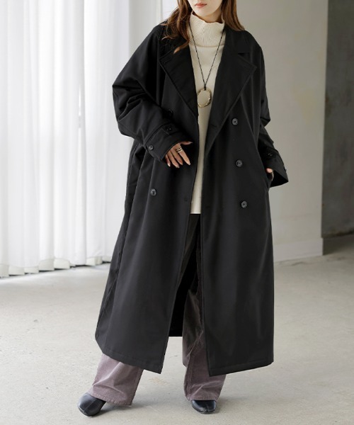 HUG.U(ハグユー)の「「ドルマンの上に着られる」 中綿トレンチコート(トレンチコート・レディース・グレー/ブラック/カーキ・FREE)」の12枚目の写真