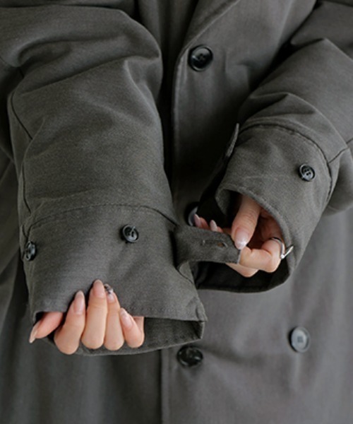 HUG.U(ハグユー)の「「ドルマンの上に着られる」 中綿トレンチコート(トレンチコート・レディース・グレー/ブラック/カーキ・FREE)」の20枚目の写真