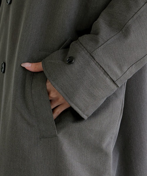 HUG.U(ハグユー)の「「ドルマンの上に着られる」 中綿トレンチコート(トレンチコート・レディース・グレー/ブラック/カーキ・FREE)」の21枚目の写真