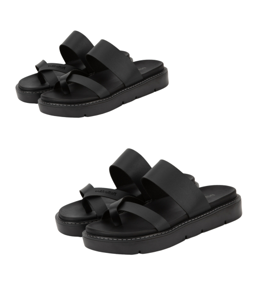DIFFERSHOE(ディファーシュー)の「男性エイロンレザースティッチスリッパ5CM(サンダル・メンズ・ブラック・28cm/23cm/24cm/25cm/26cm/27cm)」の5枚目の写真
