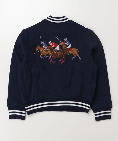 POLO RALPH LAUREN CHILDRENSWEAR（ポロ ラルフ ローレン チルドレンズウェア）の「トリプルポニー フリース ベースボール ジャケット（スタジャン・キッズ・ネイビー系1・XL/S/L/M）」の3枚目の写真