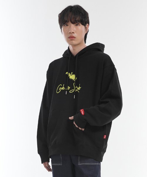 CODE I'M(コードアイエム)の「ゴースト刺繍ヘビーウェイトオーバーサイズフードブラック(パーカー・メンズ・その他・LARGE/MEDIUM)」の1枚目の写真