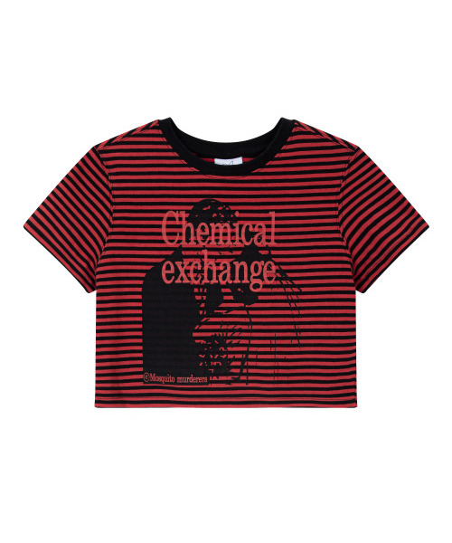 MOSQUITO MURDERERS(モスキートマーダラーズ)の「Chemical exchange CROP TOP-RED/BLACK(Tシャツ/カットソー・レディース・その他・FREE)」の1枚目の写真