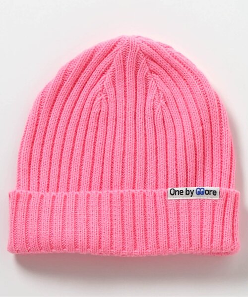 BREEZE（ブリーズ）の「one by more カラバリニット帽（ニットキャップ/ビーニー・キッズ・オレンジ/イエロー/ピンク/ブラック/ブルー・50/54/58）」の4枚目の写真