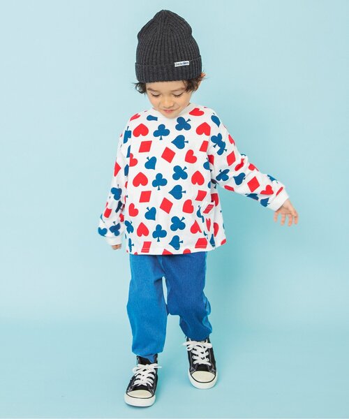 BREEZE（ブリーズ）の「one by more カラバリニット帽（ニットキャップ/ビーニー・キッズ・オレンジ/イエロー/ピンク/ブラック/ブルー・50/54/58）」の8枚目の写真