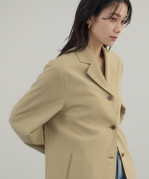 AMERICANA（アメリカーナ）の「【Americana（アメリカーナ） for SALON】シングルジャケット/セットアップ対応（テーラードジャケット・レディース・ダークブラウン/ベージュ・FREE）」の3枚目の写真