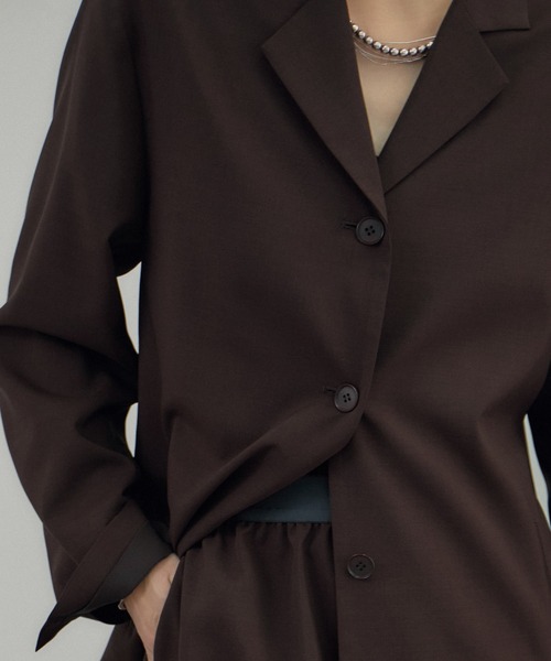 AMERICANA（アメリカーナ）の「【Americana（アメリカーナ） for SALON】シングルジャケット/セットアップ対応（テーラードジャケット・レディース・ダークブラウン/ベージュ・FREE）」の12枚目の写真