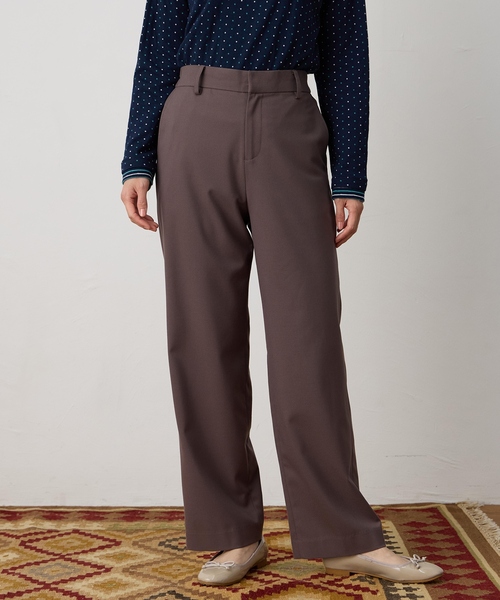 DECOY SINCE 1981（デコイシンスイチキュウハチイチ）の「ストレッチストレートパンツ【裏地付き・ウエストゴム】（その他パンツ・レディース・ブラック/ベージュ/モカ・64/67/70/76/80）」の9枚目の写真