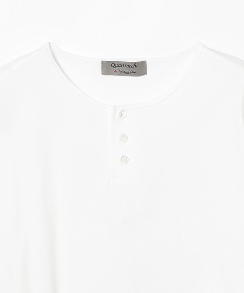 International Gallery BEAMS(インターナショナルギャラリービームス)の「QUATTROCCHI / スムースコットン ヘンリーネック Tシャツ(Tシャツ/カットソー・メンズ・オフホワイト/ブラック/ネイビー・MEDIUM/LARGE/SMALL)」の13枚目の写真