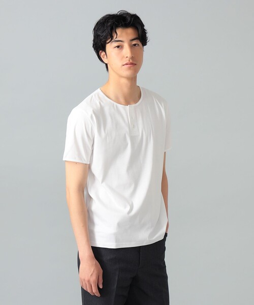 International Gallery BEAMS(インターナショナルギャラリービームス)の「QUATTROCCHI / スムースコットン ヘンリーネック Tシャツ(Tシャツ/カットソー・メンズ・オフホワイト/ブラック/ネイビー・MEDIUM/LARGE/SMALL)」の14枚目の写真