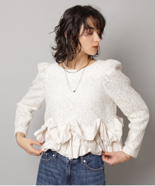 CADUNE（カデュネ）の「裾バルーンブラウス（シャツ/ブラウス・レディース・ホワイト/ブラック/ブラック系その他2・36/38）」の10枚目の写真