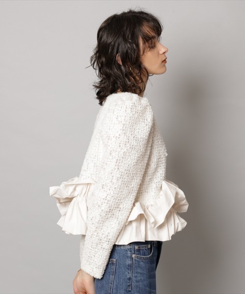 CADUNE（カデュネ）の「裾バルーンブラウス（シャツ/ブラウス・レディース・ホワイト/ブラック/ブラック系その他2・36/38）」の11枚目の写真