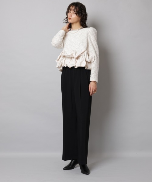 CADUNE（カデュネ）の「裾バルーンブラウス（シャツ/ブラウス・レディース・ホワイト/ブラック/ブラック系その他2・36/38）」の14枚目の写真