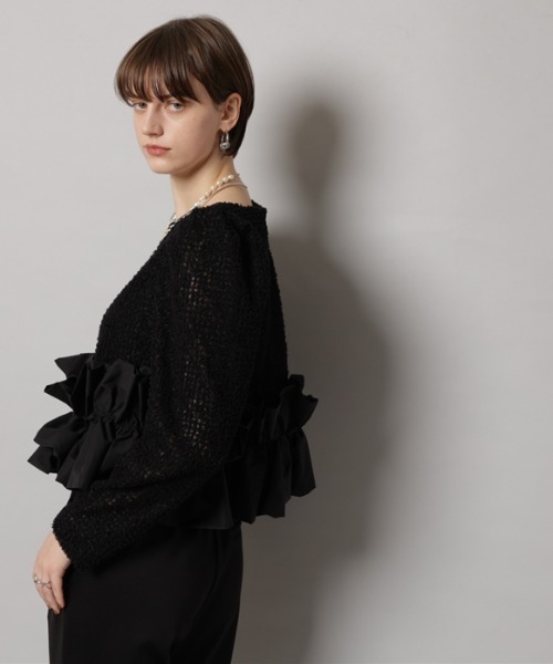 CADUNE（カデュネ）の「裾バルーンブラウス（シャツ/ブラウス・レディース・ホワイト/ブラック/ブラック系その他2・36/38）」の17枚目の写真