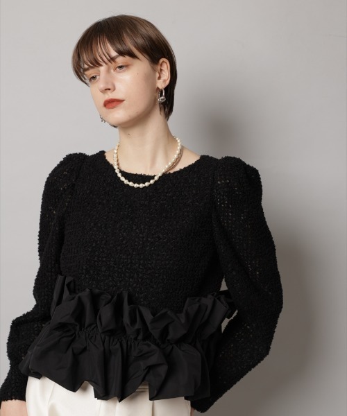 CADUNE（カデュネ）の「裾バルーンブラウス（シャツ/ブラウス・レディース・ホワイト/ブラック/ブラック系その他2・36/38）」の20枚目の写真