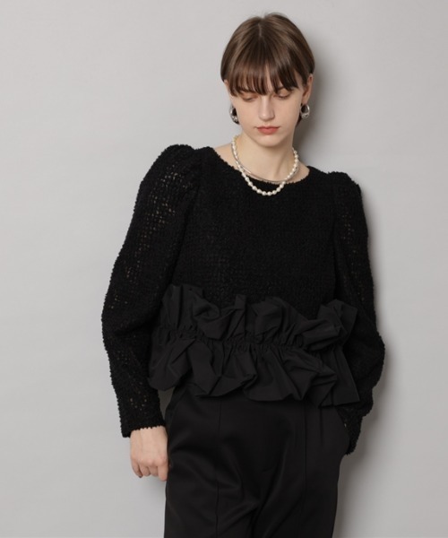 CADUNE（カデュネ）の「裾バルーンブラウス（シャツ/ブラウス・レディース・ホワイト/ブラック/ブラック系その他2・36/38）」の21枚目の写真