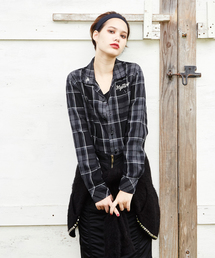 HYSTERIC GLAMOUR | MOVE YOUR ASS刺繍オープンカラー長袖SH(シャツ/ブラウス)