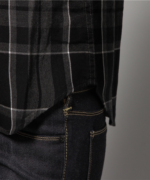 HYSTERIC GLAMOUR（ヒステリックグラマー）の「MOVE YOUR ASS刺繍オープンカラー長袖SH（シャツ/ブラウス・レディース・レッド系その他/ブルー系その他/ブラック系その他・MEDIUM/SMALL）」の6枚目の写真