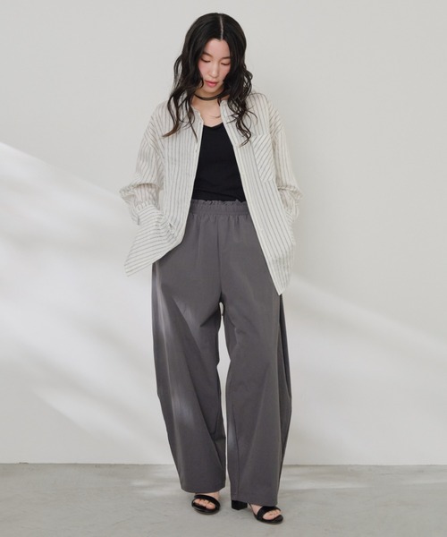 Shelly island（シェリーアイランド）の「シアーストライプシャツ（シャツ/ブラウス・レディース・ホワイト/ベージュ/ブルー・FREE）」の9枚目の写真