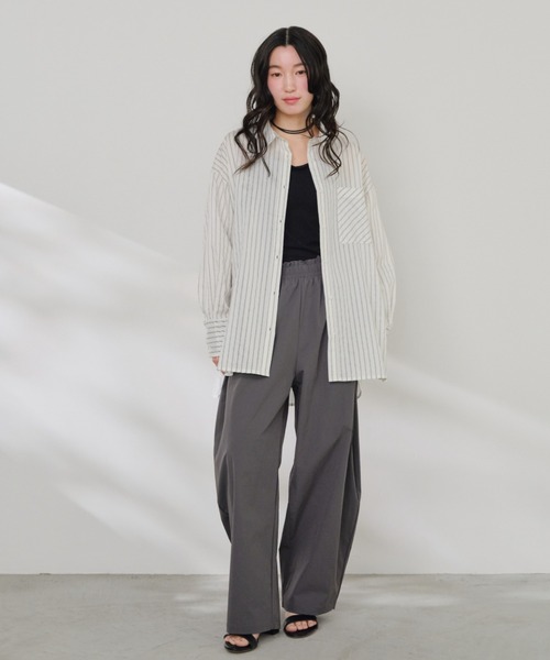 Shelly island（シェリーアイランド）の「シアーストライプシャツ（シャツ/ブラウス・レディース・ホワイト/ベージュ/ブルー・FREE）」の12枚目の写真