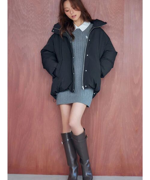 MERCURYDUO（マーキュリーデュオ）の「U.S. POLO ASSN.別注 ケーブルニットワンピース（ワンピース・レディース・アイボリー/グレー/ベビーピンク・SMALL/MEDIUM）」の7枚目の写真