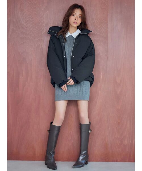 MERCURYDUO（マーキュリーデュオ）の「U.S. POLO ASSN.別注 ケーブルニットワンピース（ワンピース・レディース・アイボリー/グレー/ベビーピンク・SMALL/MEDIUM）」の8枚目の写真