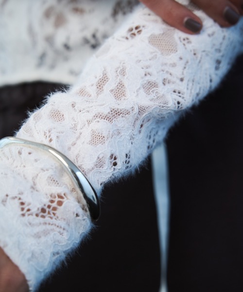 JOSE MOON(ジョゼムーン)の「LIQUIDE LACE TOPS/リキッドレーストップス(Tシャツ/カットソー・レディース・ブラック/グレー/ホワイト・FREE)」の14枚目の写真