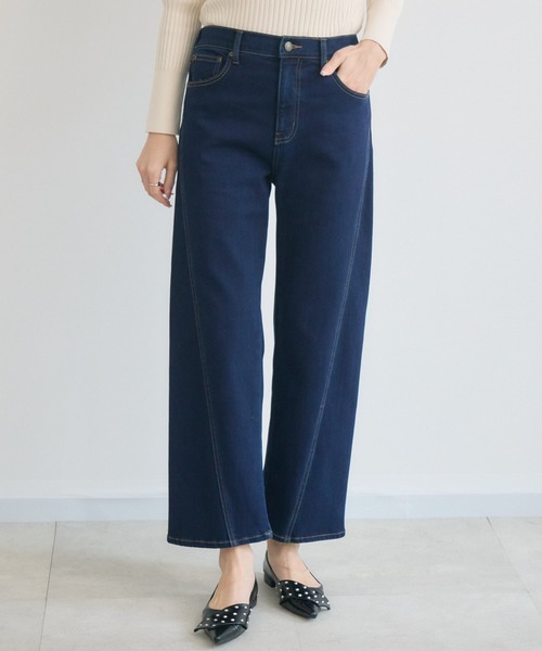 KATHARINE ROSS（キャサリンロス）の「【KATHARINE ROSS】裏毛起毛デニム3Dパンツ（デニムパンツ・レディース・ネイビー/ライトブルー・MEDIUM）」の2枚目の写真