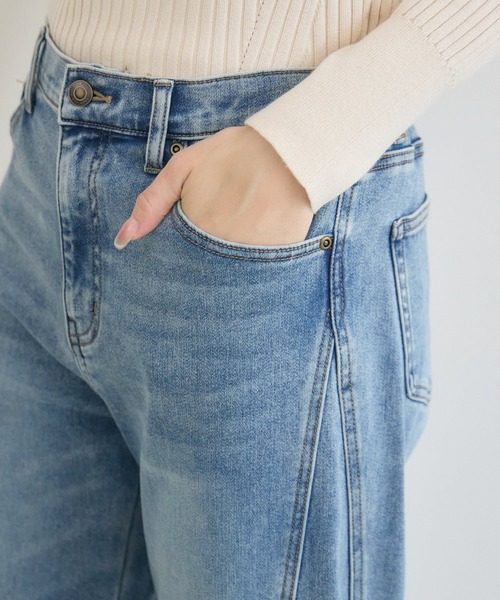 KATHARINE ROSS（キャサリンロス）の「【KATHARINE ROSS】裏毛起毛デニム3Dパンツ（デニムパンツ・レディース・ネイビー/ライトブルー・MEDIUM）」の7枚目の写真