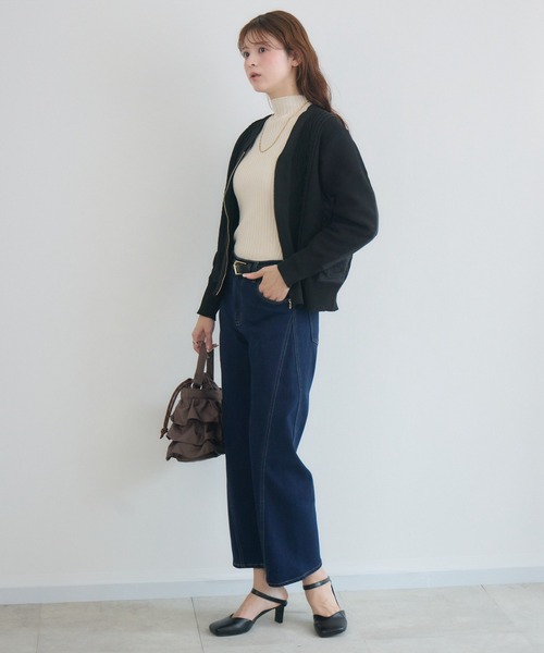 KATHARINE ROSS（キャサリンロス）の「【KATHARINE ROSS】裏毛起毛デニム3Dパンツ（デニムパンツ・レディース・ネイビー/ライトブルー・MEDIUM）」の14枚目の写真