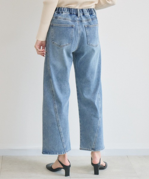 KATHARINE ROSS（キャサリンロス）の「【KATHARINE ROSS】裏毛起毛デニム3Dパンツ（デニムパンツ・レディース・ネイビー/ライトブルー・MEDIUM）」の4枚目の写真