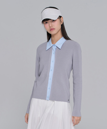 LAYERED SHIRT-CARDIGAN_Mist Grey