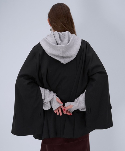 HARE（ハレ）の「オーバーミディトレンチジャケット(HARE)（トレンチコート・レディース・ブラック系その他/ブルー/ブラック・FREE）」の8枚目の写真