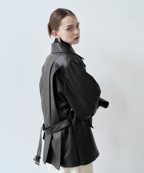 HARE（ハレ）の「オーバーミディトレンチジャケット(HARE)（トレンチコート・レディース・ブラック系その他/ブルー/ブラック・FREE）」の17枚目の写真