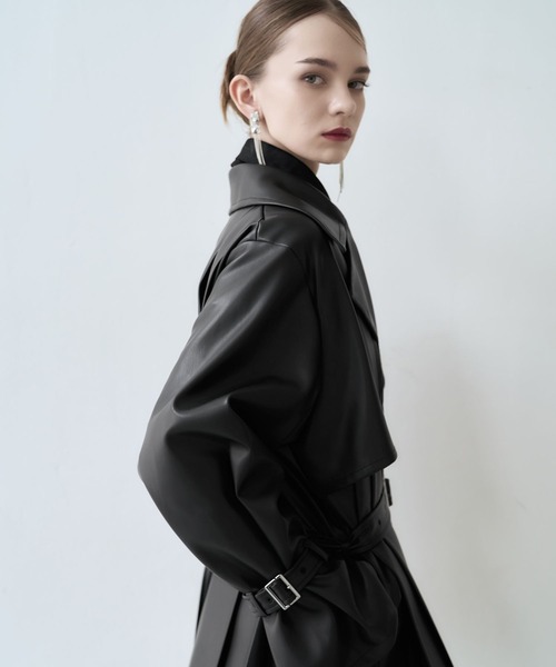 HARE（ハレ）の「オーバーミディトレンチジャケット(HARE)（トレンチコート・レディース・ブラック系その他/ブルー/ブラック・FREE）」の18枚目の写真